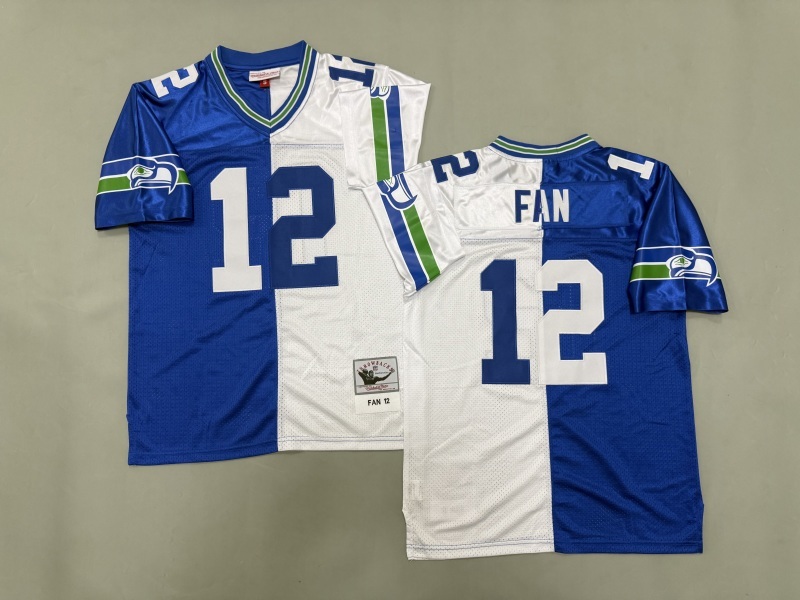 Men 2025 Seattle Seahawks #12 Fan white blue Throwback Limited NFL Jersey style 001->seattle seahawks->NFL Jersey